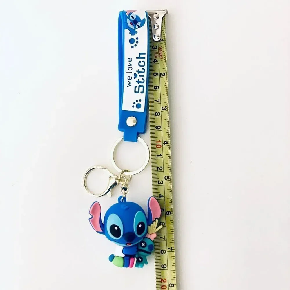 NWT Disney We love Stitch Voodoo Doll Blue Wristlet Key holder Keyring Keychain